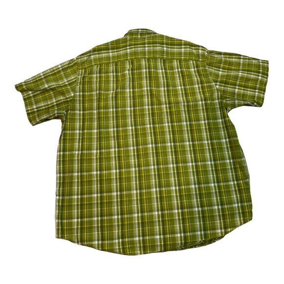 G.H Bass & Co. Men’s 2XL Polyester Cotton Short Sleeve Button Shirt Green Plaid - Picture 5 of 10